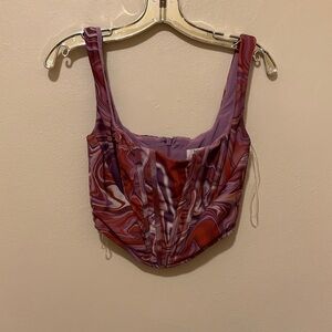 House of CB Lilac and Coral Corset Top
